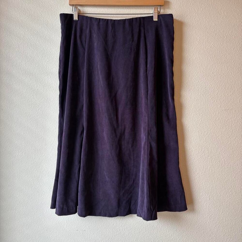 Women's Purple Suede Midi Skirt Academia Whimsygoth Witchy Victorian 14W